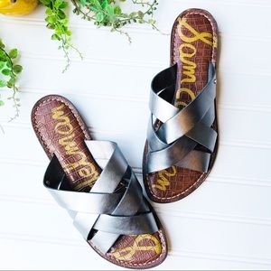 Sam Edelman sliver cross strap sandals